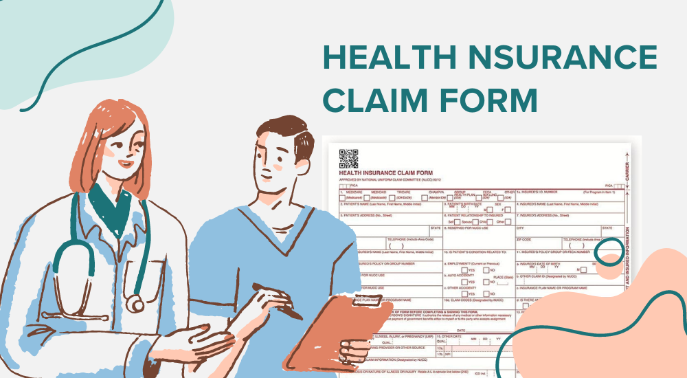 The CMS-1500 claim form example and the image of two people